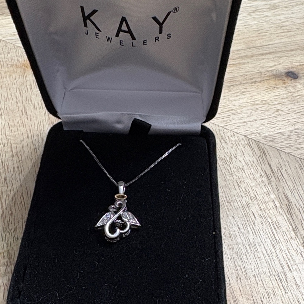 Kay Jewelers Open Heart Collection Rhythm in Motion Diamond Silver Necklace